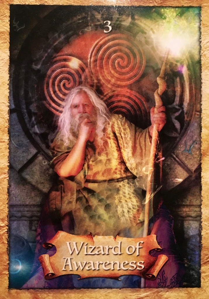 Wizard Of Awareness, from the Enchanted Map Oracle Card deck, by Colette Baron-Reid, artwork by Jena DellaGrottaglia