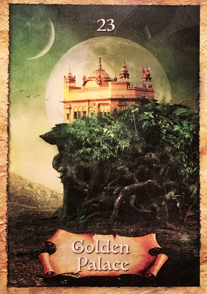 Golden Palace, from the Enchanted Map Oracle Card deck, by Colette Baron-Reid, Artwork by Jenna DellaGrottaglia 